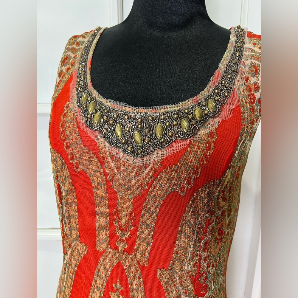 Reba Maxi Red Dress with Scoop Neck-line - Bohemian Style - Picture 3 of 6